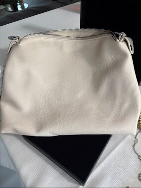 Cream Leather Crossbody Bag - Classic Everyday Style